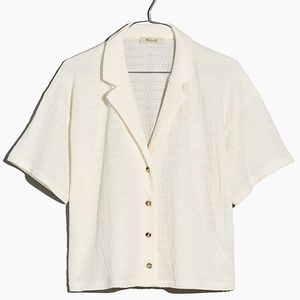Madewell Crinkle-Knit Button-Front Top - Size XS